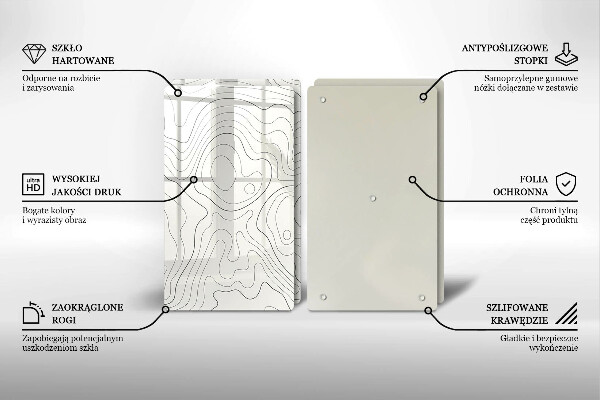 Skleněná krájecí deska Line art design