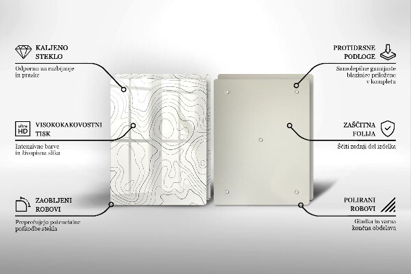 Skleněná krájecí deska Line art design