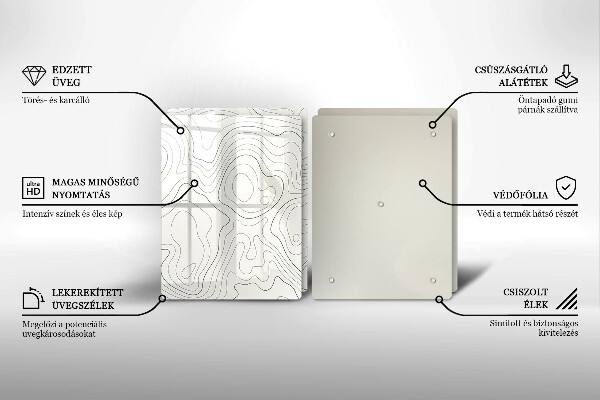 Skleněná krájecí deska Line art design