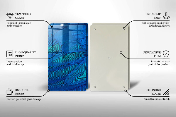 Skleněná krájecí deska Ptačí peří