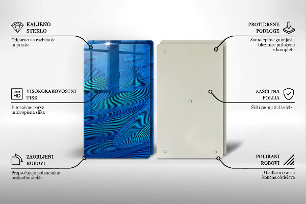 Skleněná krájecí deska Ptačí peří