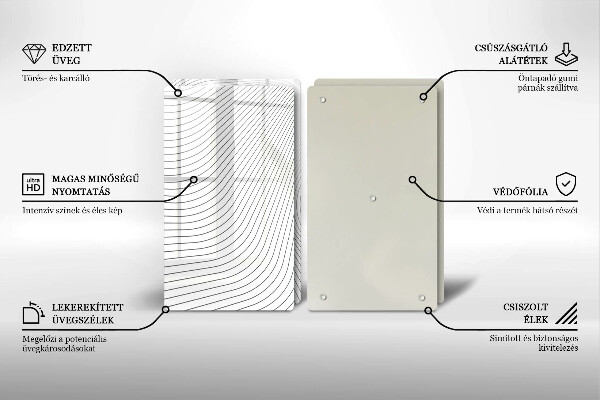 Skleněná krájecí deska Moderní čáry vzor