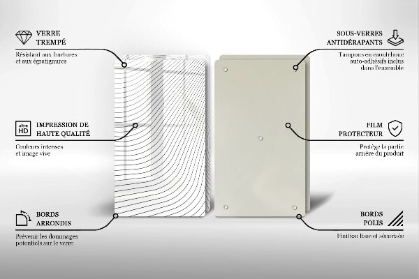 Skleněná krájecí deska Moderní čáry vzor