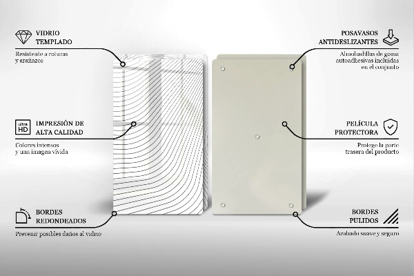 Skleněná krájecí deska Moderní čáry vzor