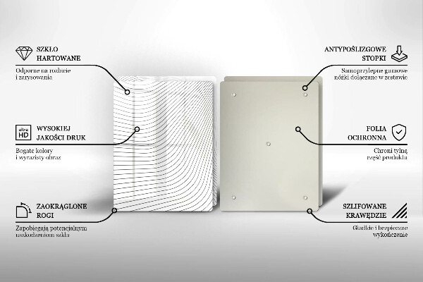 Skleněná krájecí deska Moderní čáry vzor