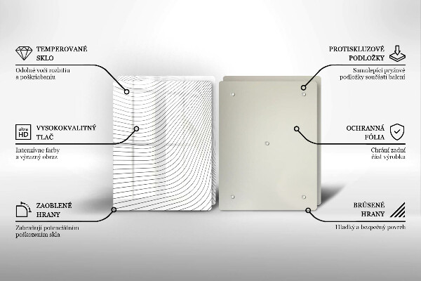 Skleněná krájecí deska Moderní čáry vzor