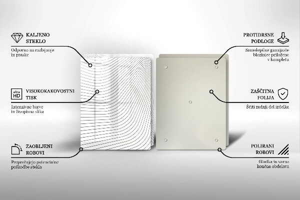 Skleněná krájecí deska Moderní čáry vzor