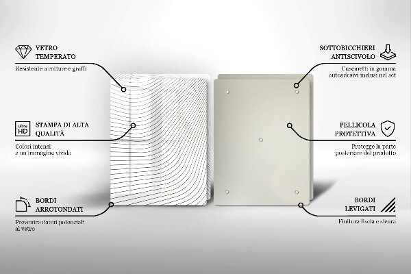 Skleněná krájecí deska Moderní čáry vzor