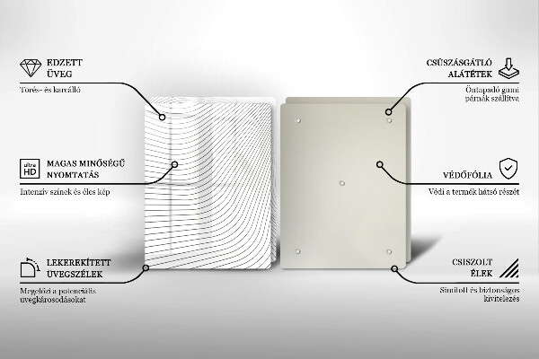 Skleněná krájecí deska Moderní čáry vzor