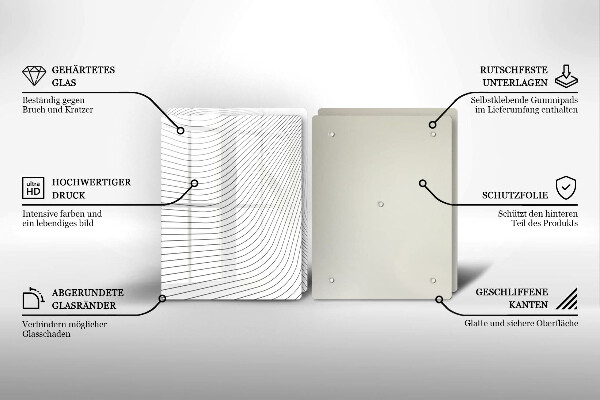 Skleněná krájecí deska Moderní čáry vzor