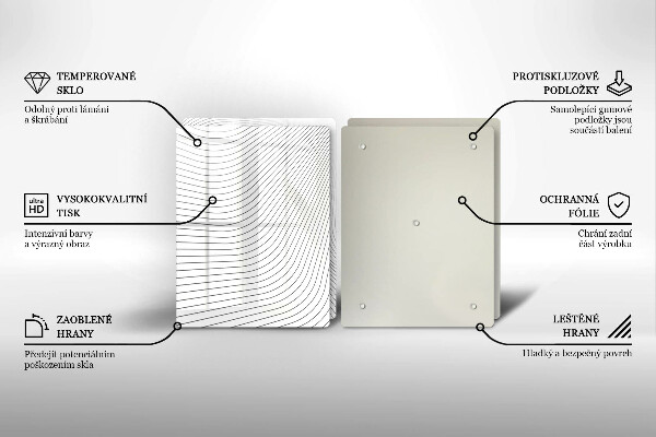 Skleněná krájecí deska Moderní čáry vzor