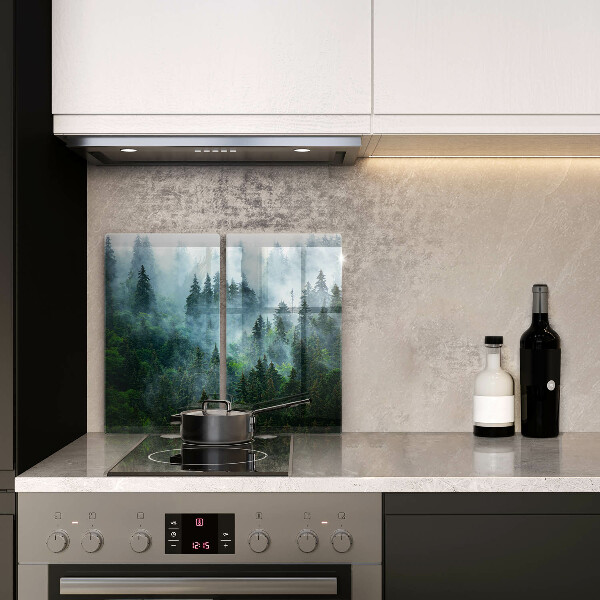 Skleněná krájecí deska Les v mlze