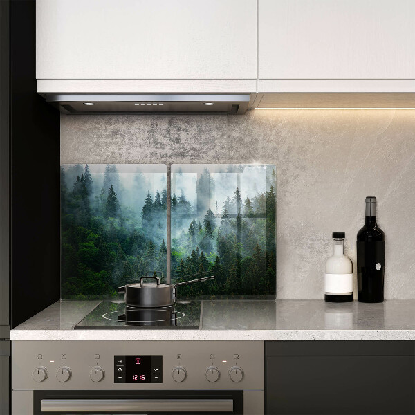 Skleněná krájecí deska Les v mlze