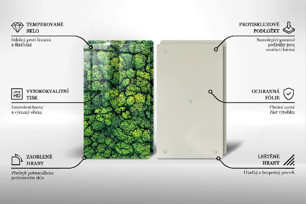 Skleněná krájecí deska Přírodní mechová rostlina