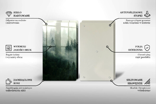 Skleněná krájecí deska Zamlžená lesní krajina