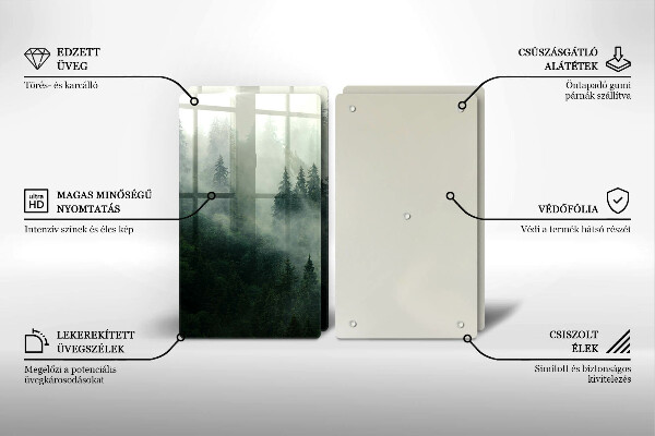 Skleněná krájecí deska Zamlžená lesní krajina