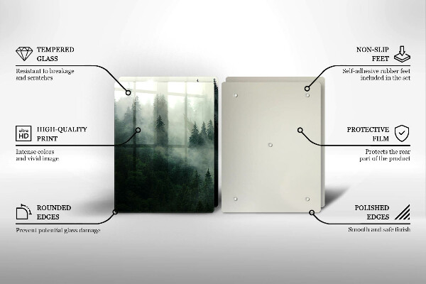 Skleněná krájecí deska Zamlžená lesní krajina