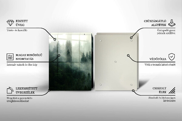 Skleněná krájecí deska Zamlžená lesní krajina