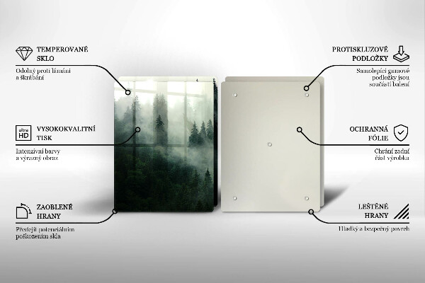 Skleněná krájecí deska Zamlžená lesní krajina