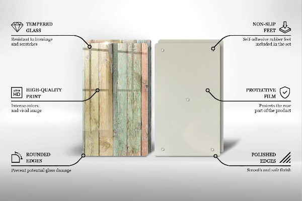 Skleněná krájecí deska Barevné vintage desky