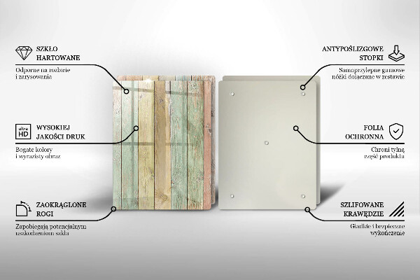 Skleněná krájecí deska Barevné vintage desky