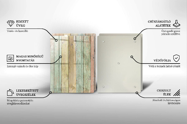 Skleněná krájecí deska Barevné vintage desky