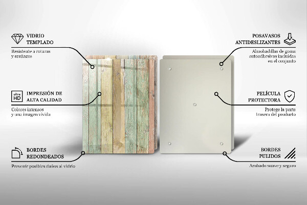 Skleněná krájecí deska Barevné vintage desky