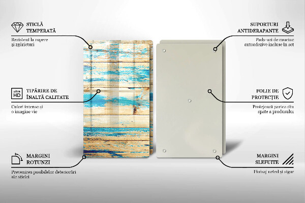 Skleněná krájecí deska Retro dřevěné desky