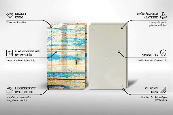 Skleněná krájecí deska Retro dřevěné desky