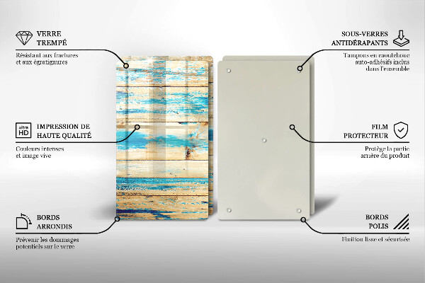 Skleněná krájecí deska Retro dřevěné desky