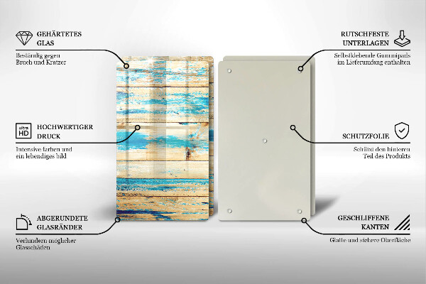 Skleněná krájecí deska Retro dřevěné desky