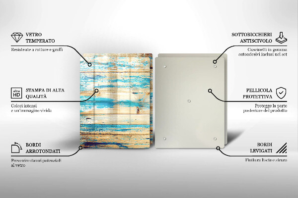 Skleněná krájecí deska Retro dřevěné desky