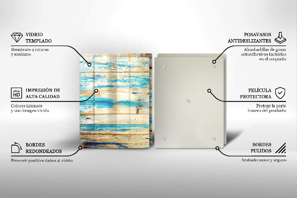 Skleněná krájecí deska Retro dřevěné desky