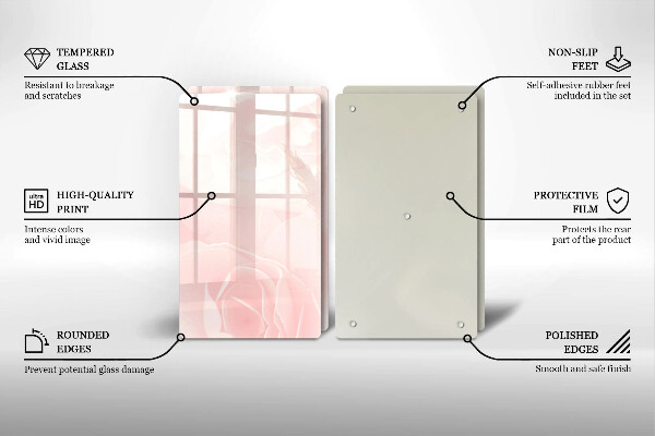 Skleněná krájecí deska Pozadí pastelových růží