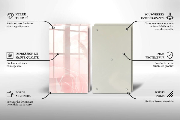 Skleněná krájecí deska Pozadí pastelových růží