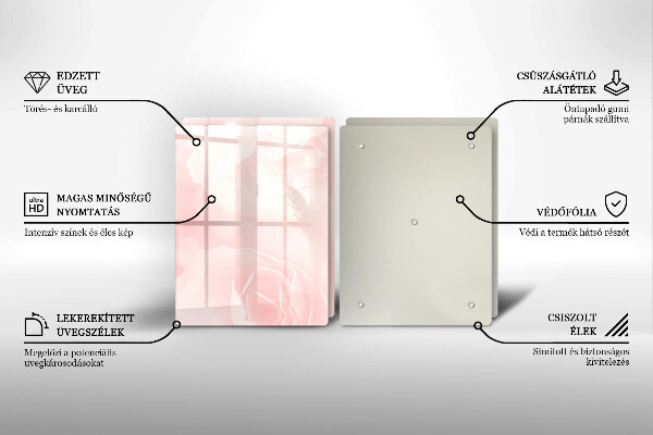 Skleněná krájecí deska Pozadí pastelových růží