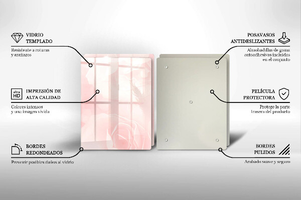 Skleněná krájecí deska Pozadí pastelových růží