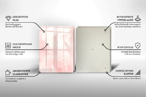 Skleněná krájecí deska Pozadí pastelových růží