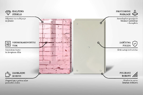 Skleněná krájecí deska Pastelová cihlová zeď