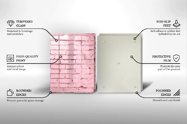 Skleněná krájecí deska Pastelová cihlová zeď