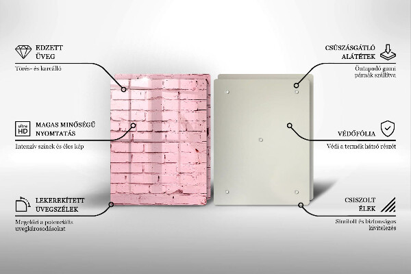 Skleněná krájecí deska Pastelová cihlová zeď