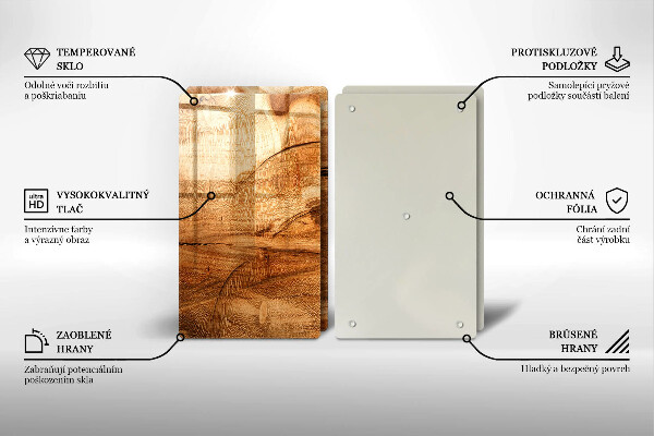 Skleněná krájecí deska Dřevěná deska textura