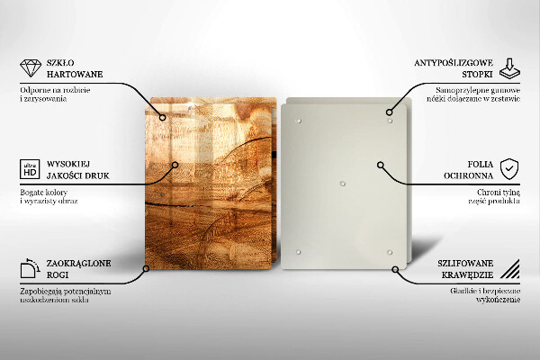 Skleněná krájecí deska Dřevěná deska textura