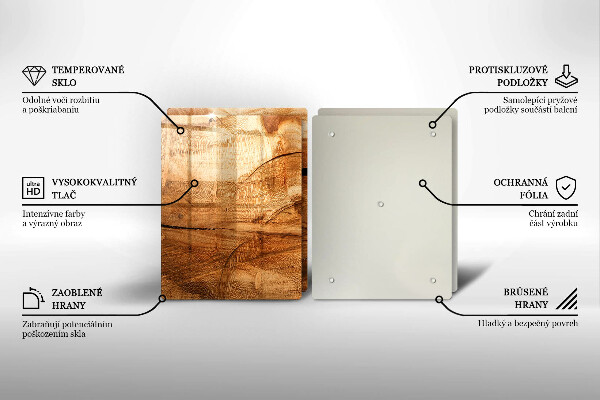 Skleněná krájecí deska Dřevěná deska textura