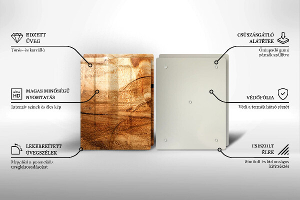 Skleněná krájecí deska Dřevěná deska textura