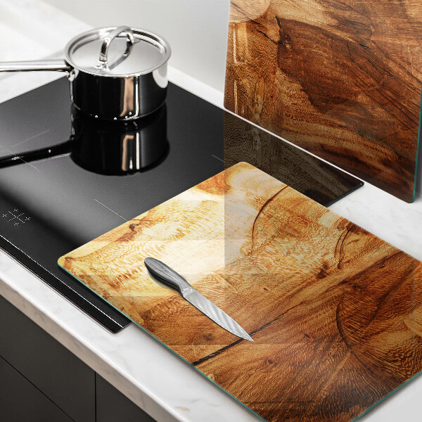 Skleněná krájecí deska Dřevěná deska textura