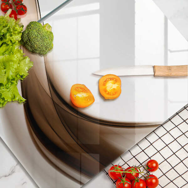 Skleněná krájecí deska Abstraktní hnědé čáry