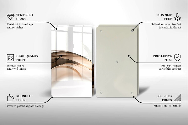 Skleněná krájecí deska Abstraktní hnědé čáry