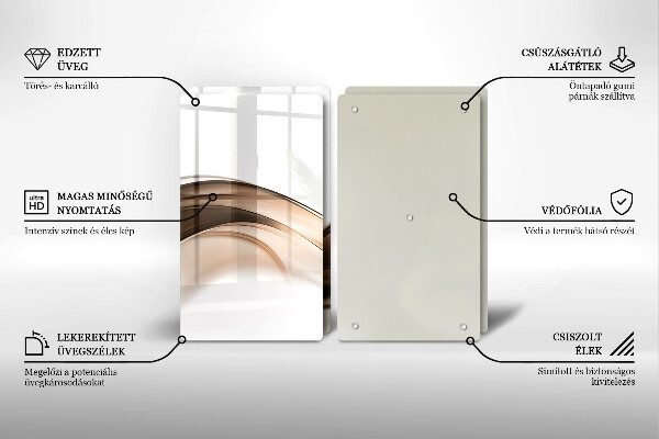 Skleněná krájecí deska Abstraktní hnědé čáry