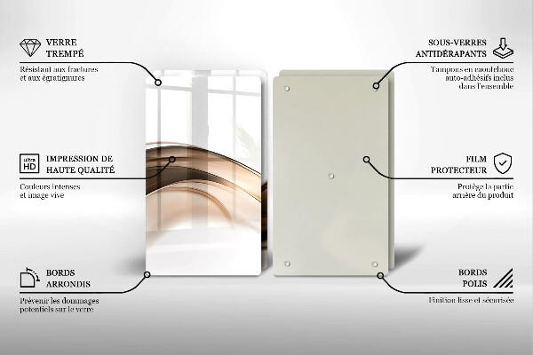 Skleněná krájecí deska Abstraktní hnědé čáry